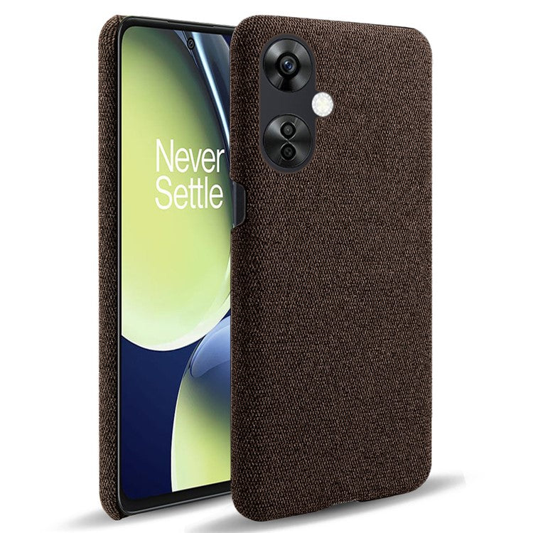 For OnePlus Nord CE3 5G / CE 3 Lite 5G / Nord N30 5G Shockproof Non-Slip Case Cloth+Hard PC Protective Phone Cover - Brown