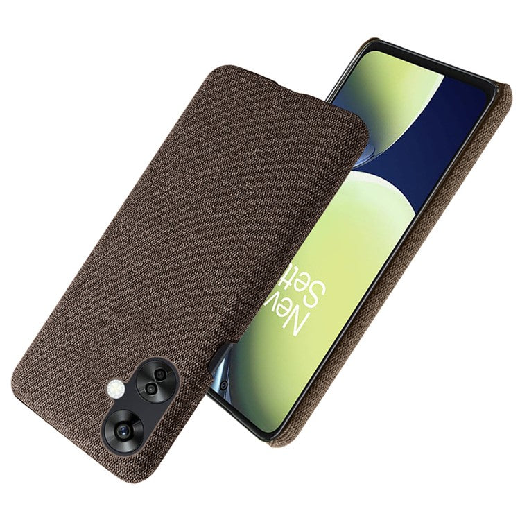 For OnePlus Nord CE3 5G / CE 3 Lite 5G / Nord N30 5G Shockproof Non-Slip Case Cloth+Hard PC Protective Phone Cover - Brown
