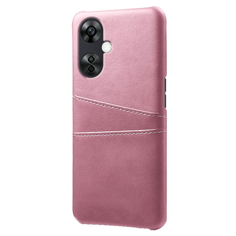 For OnePlus Nord CE3 5G / CE 3 Lite 5G / Nord N30 5G PU Leather Coated PC Case Cover Mobile Phone Shell with Dual Card Slots - Rose Gold