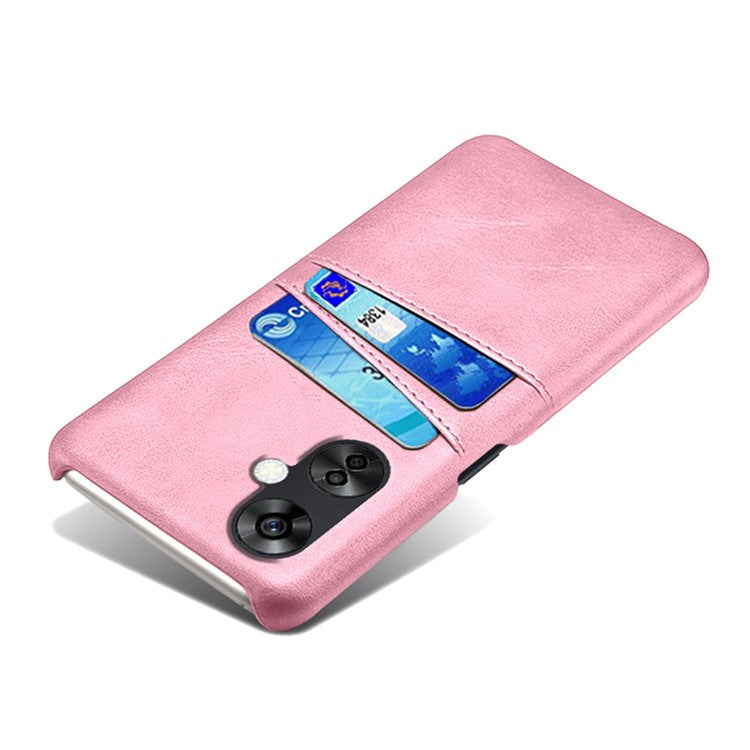 For OnePlus Nord CE3 5G / CE 3 Lite 5G / Nord N30 5G PU Leather Coated PC Case Cover Mobile Phone Shell with Dual Card Slots - Rose Gold
