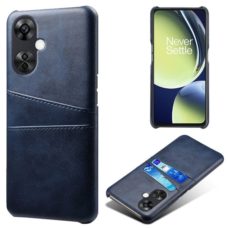 For OnePlus Nord CE3 5G / CE 3 Lite 5G / Nord N30 5G PU Leather Coated PC Case Cover Mobile Phone Shell with Dual Card Slots - Blue