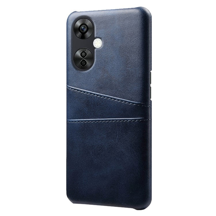 For OnePlus Nord CE3 5G / CE 3 Lite 5G / Nord N30 5G PU Leather Coated PC Case Cover Mobile Phone Shell with Dual Card Slots - Blue