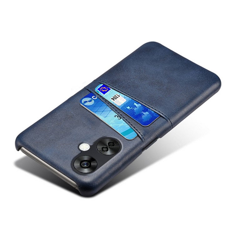 For OnePlus Nord CE3 5G / CE 3 Lite 5G / Nord N30 5G PU Leather Coated PC Case Cover Mobile Phone Shell with Dual Card Slots - Blue