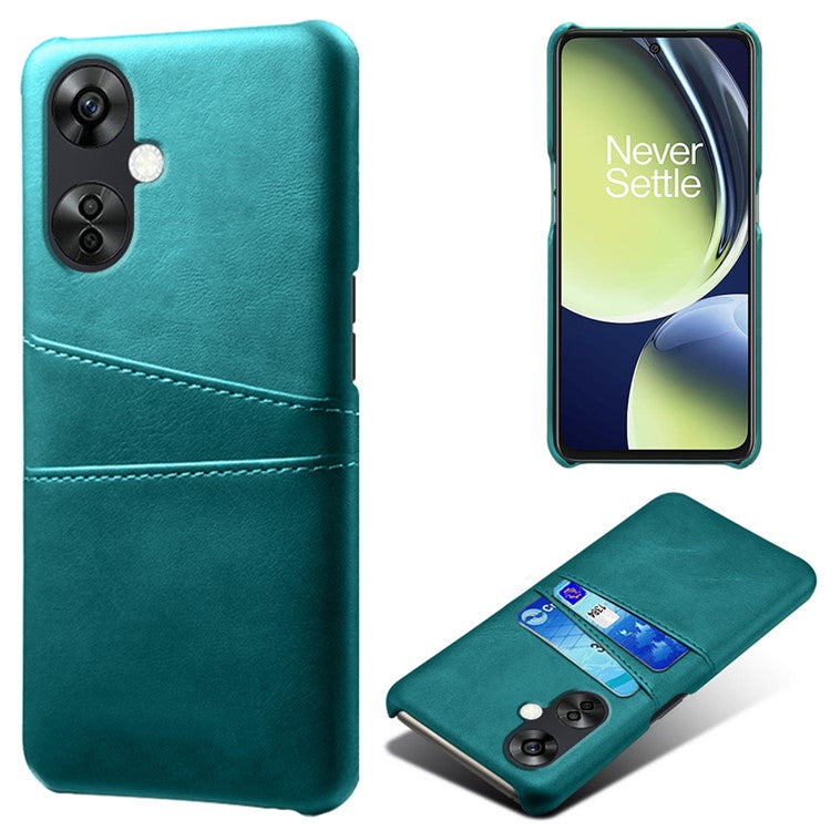 For OnePlus Nord CE3 5G / CE 3 Lite 5G / Nord N30 5G PU Leather Coated PC Case Cover Mobile Phone Shell with Dual Card Slots - Green