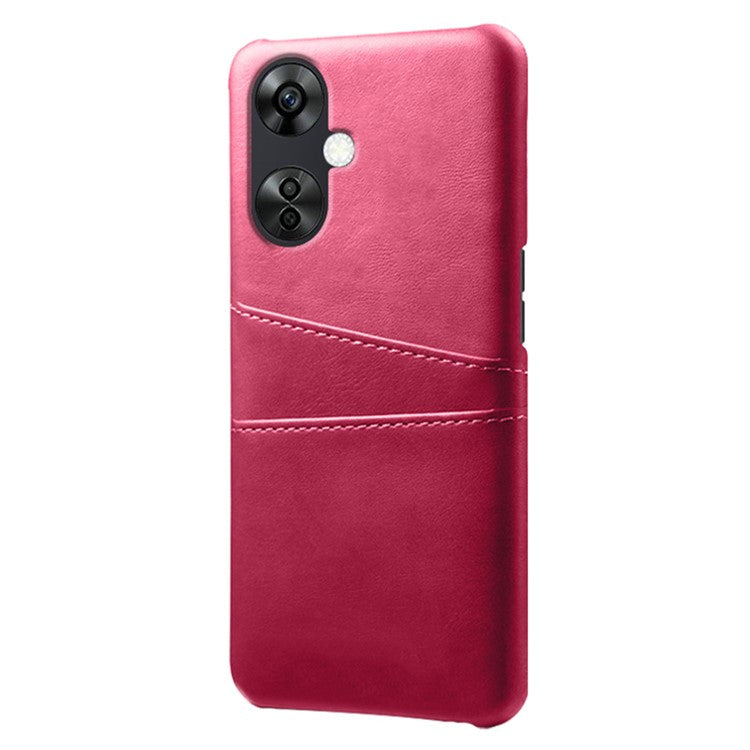 For OnePlus Nord CE3 5G / CE 3 Lite 5G / Nord N30 5G PU Leather Coated PC Case Cover Mobile Phone Shell with Dual Card Slots - Rose