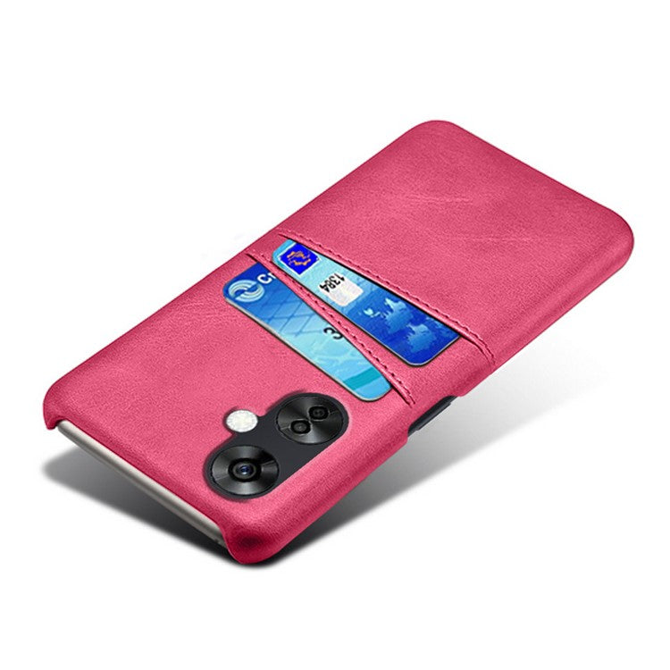 For OnePlus Nord CE3 5G / CE 3 Lite 5G / Nord N30 5G PU Leather Coated PC Case Cover Mobile Phone Shell with Dual Card Slots - Rose