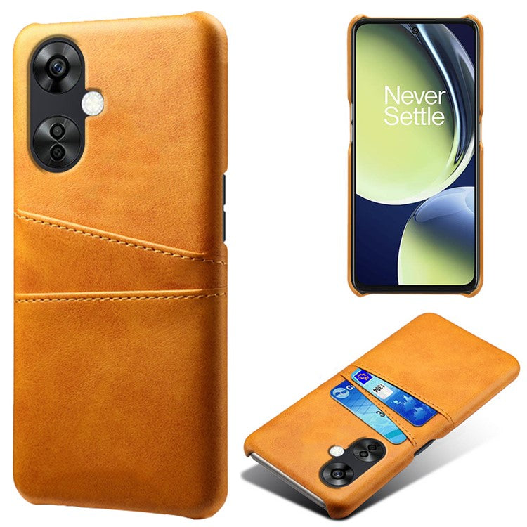 For OnePlus Nord CE3 5G / CE 3 Lite 5G / Nord N30 5G PU Leather Coated PC Case Cover Mobile Phone Shell with Dual Card Slots - Orange