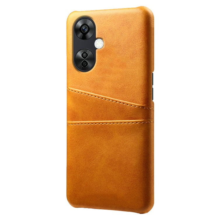 For OnePlus Nord CE3 5G / CE 3 Lite 5G / Nord N30 5G PU Leather Coated PC Case Cover Mobile Phone Shell with Dual Card Slots - Orange