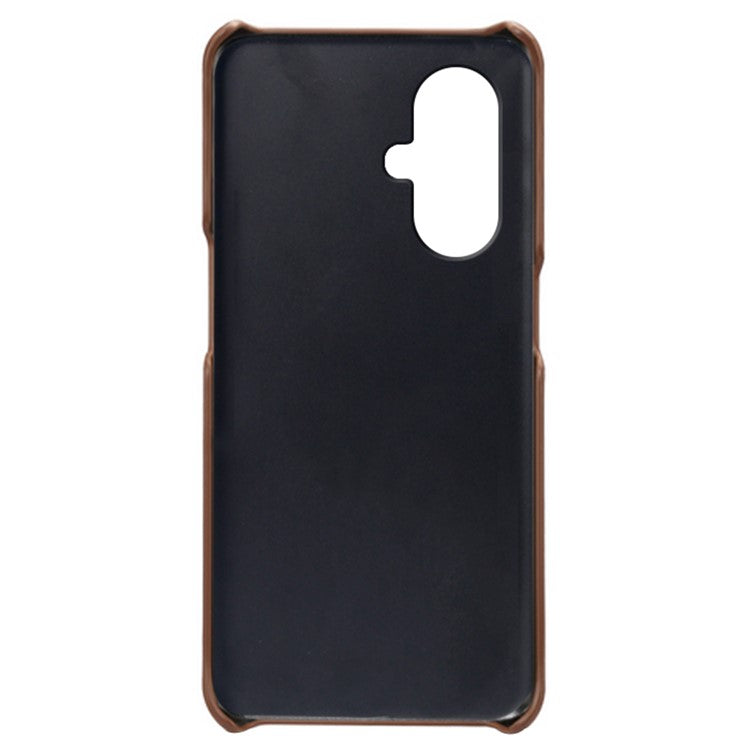 For OnePlus Nord CE3 5G / CE 3 Lite 5G / Nord N30 5G PU Leather Coated PC Case Cover Mobile Phone Shell with Dual Card Slots - Brown