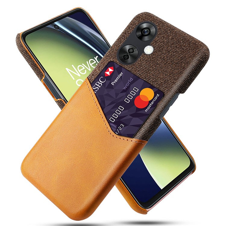 Cloth Texture Phone Case for OnePlus Nord CE3 5G / CE 3 Lite 5G / Nord N30 5G , PU Leather+PC Card Holder Cover - Orange