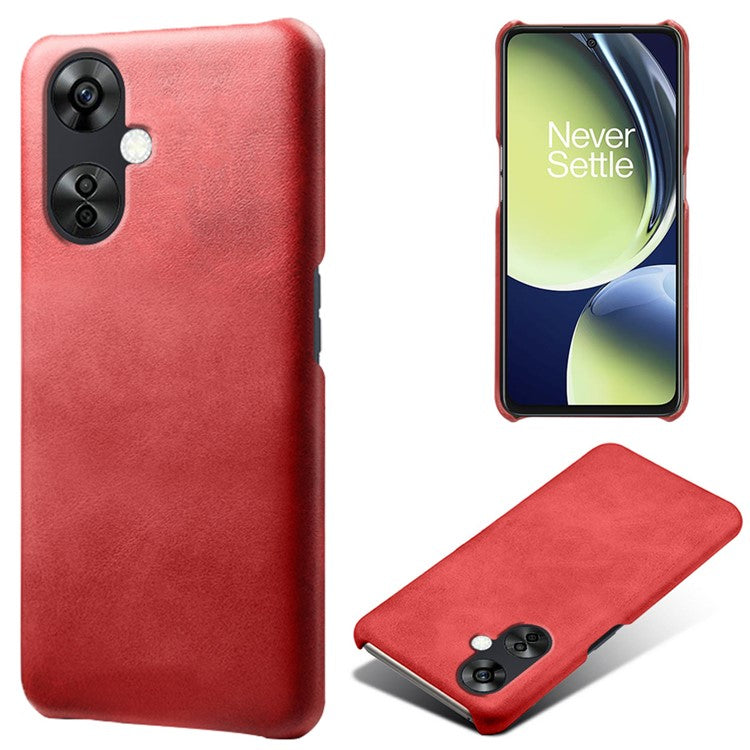 For OnePlus Nord CE3 5G / CE 3 Lite 5G / Nord N30 5G Calf Texture Phone Case PU Leather + PC Protective Cover - Red