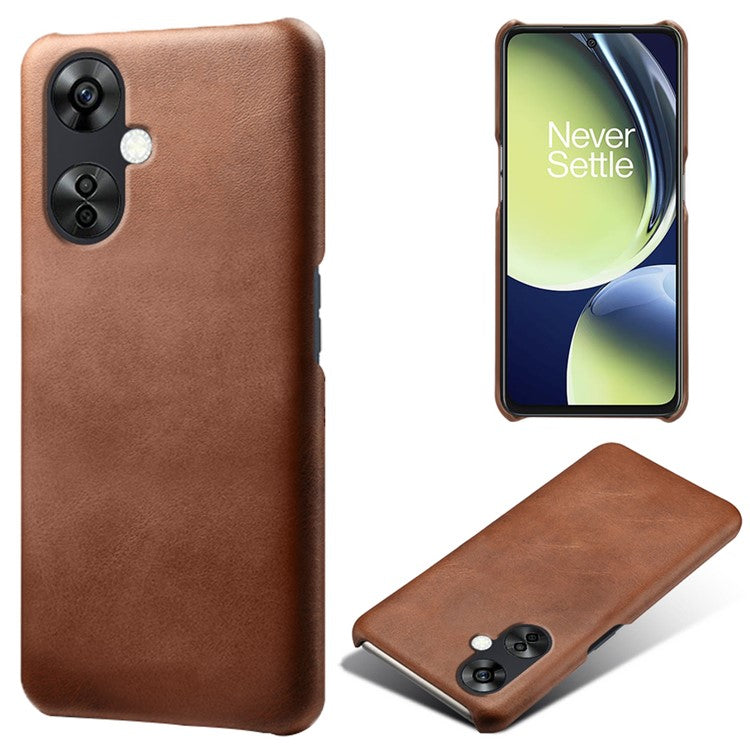 For OnePlus Nord CE3 5G / CE 3 Lite 5G / Nord N30 5G Calf Texture Phone Case PU Leather + PC Protective Cover - Brown