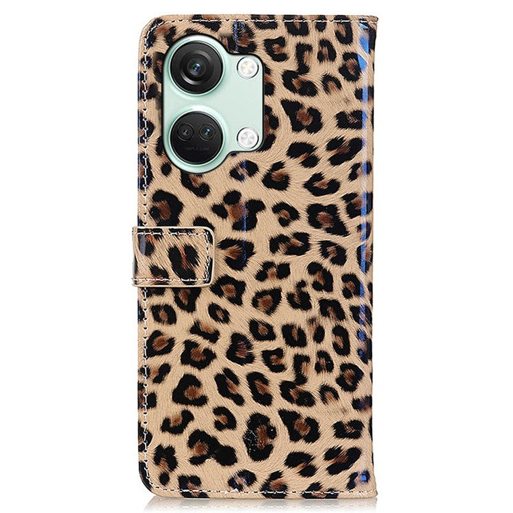 For OnePlus Nord 3 5G / Ace 2V Cell Phone Case Leopard Pattern Anti-Scratch PU Leather Stand Wallet Phone Cover