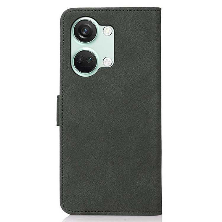 KHAZNEH For OnePlus Nord 3 5G / Ace 2V Anti-Fingerprint Textured Phone Case PU Leather Wallet Stand Phone Cover - Green