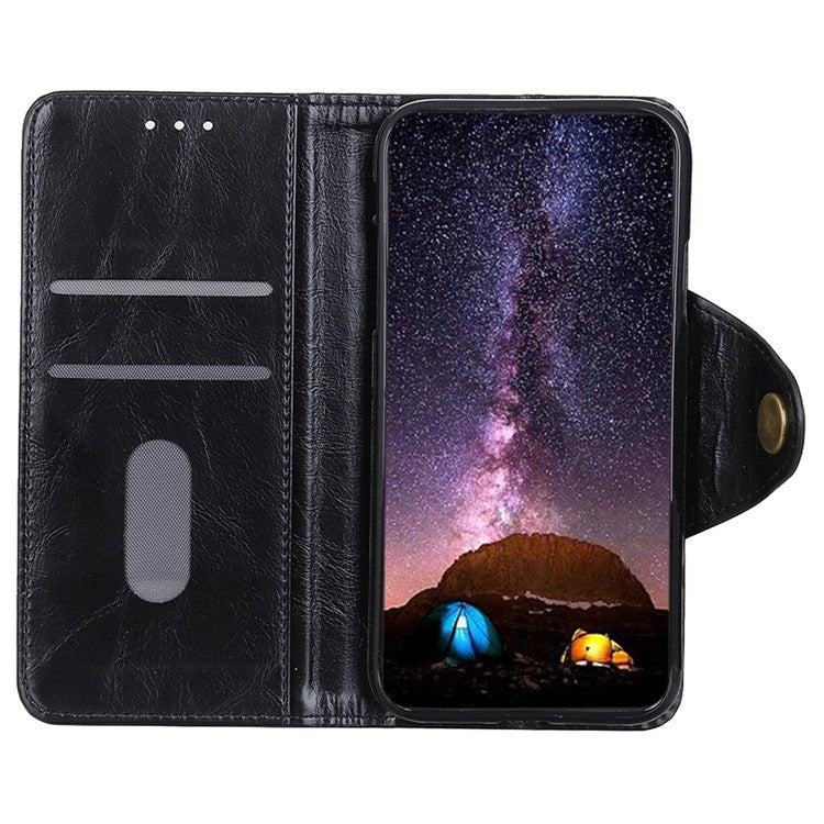 KHAZNEH Phone Wallet Case for OnePlus Nord 3 5G / Ace 2V Stand Flip PU Leather Shell Cover - Black