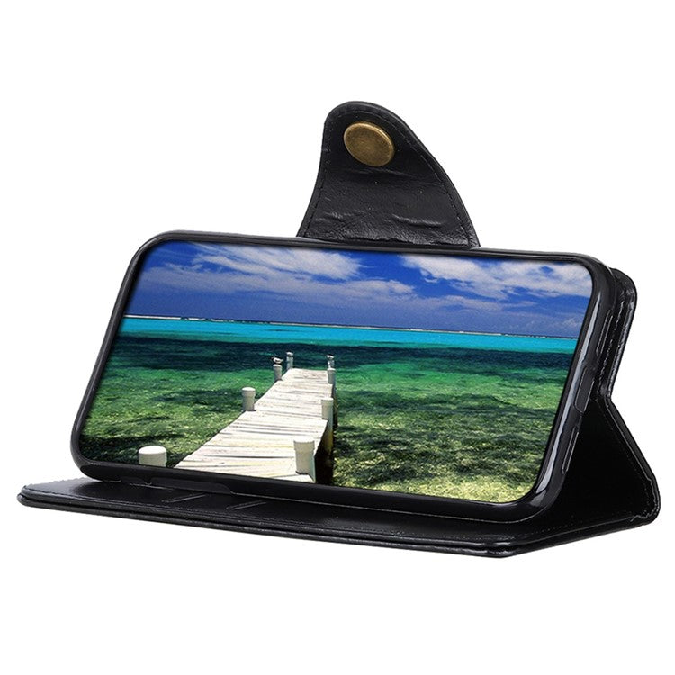 KHAZNEH Phone Wallet Case for OnePlus Nord 3 5G / Ace 2V Stand Flip PU Leather Shell Cover - Black