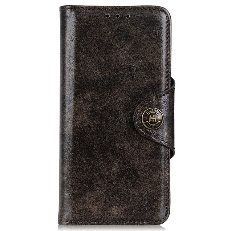 KHAZNEH Phone Wallet Case for OnePlus Nord 3 5G / Ace 2V Stand Flip PU Leather Shell Cover - Coffee