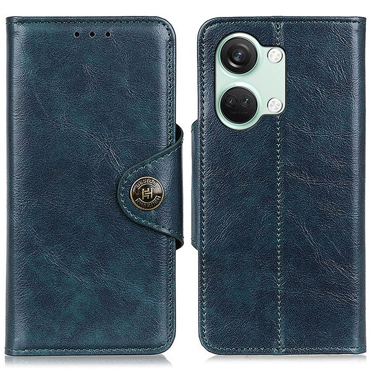 KHAZNEH Phone Wallet Case for OnePlus Nord 3 5G / Ace 2V Stand Flip PU Leather Shell Cover - Blue