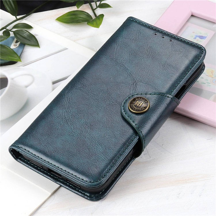 KHAZNEH Phone Wallet Case for OnePlus Nord 3 5G / Ace 2V Stand Flip PU Leather Shell Cover - Blue