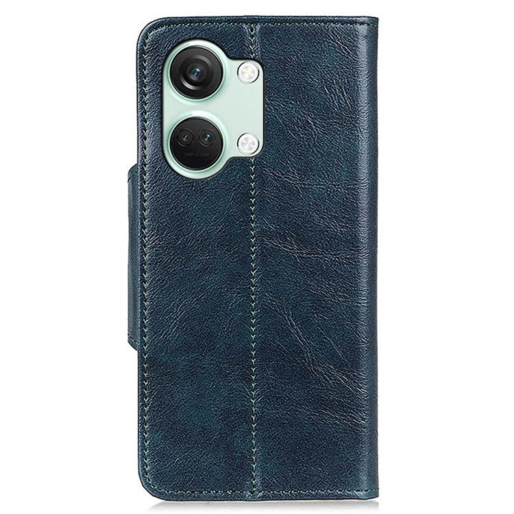 KHAZNEH Phone Wallet Case for OnePlus Nord 3 5G / Ace 2V Stand Flip PU Leather Shell Cover - Blue