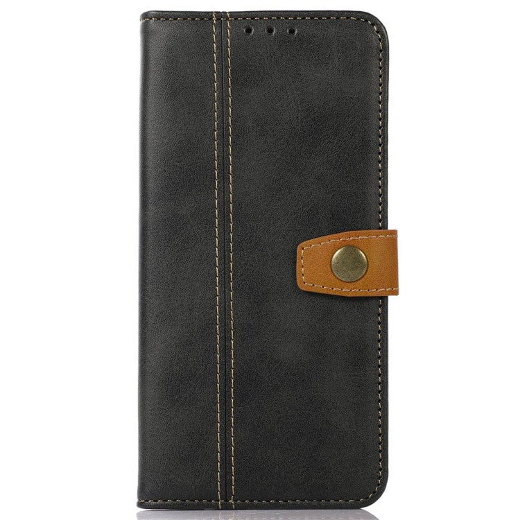 Phone Case for OnePlus Nord 3 5G / Ace 2V Calf Texture Foldable Stand Wallet Flip PU Leather Cover - Black