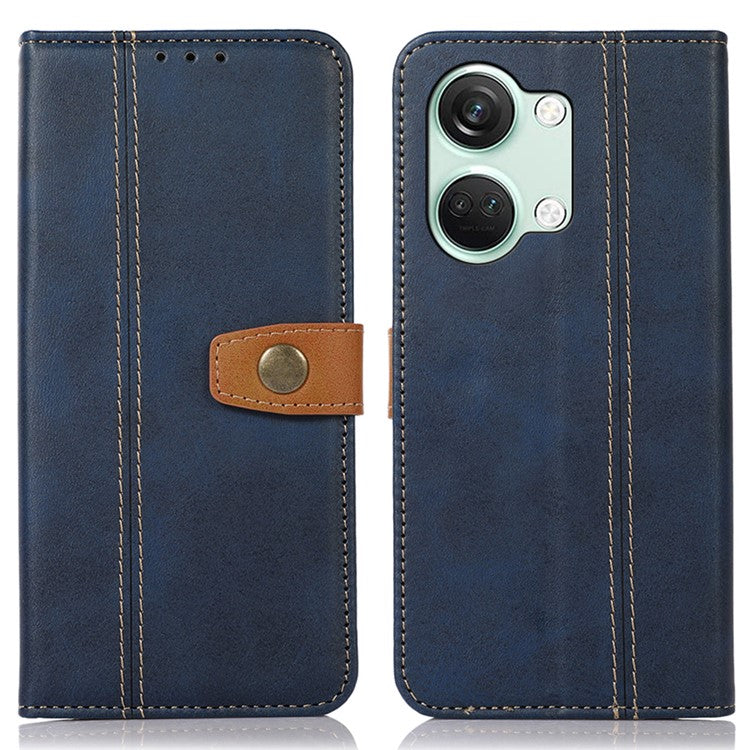 Phone Case for OnePlus Nord 3 5G / Ace 2V Calf Texture Foldable Stand Wallet Flip PU Leather Cover - Sapphire