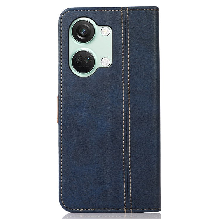 Phone Case for OnePlus Nord 3 5G / Ace 2V Calf Texture Foldable Stand Wallet Flip PU Leather Cover - Sapphire