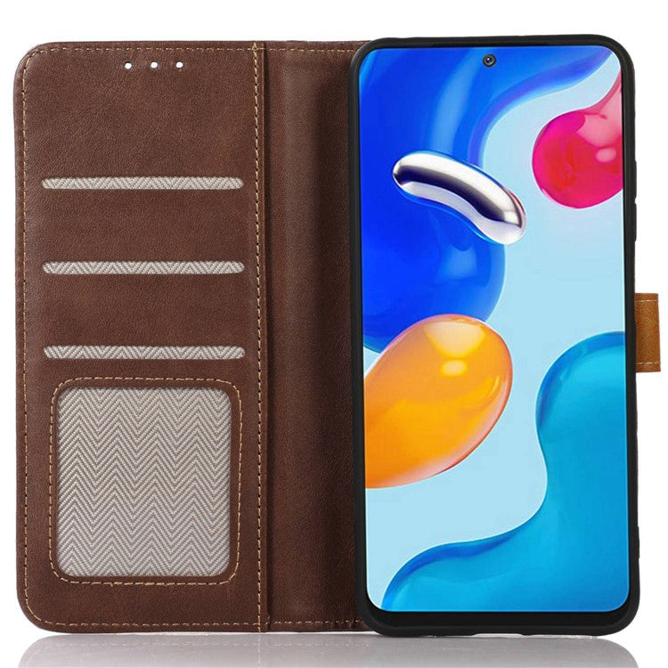 Phone Case for OnePlus Nord 3 5G / Ace 2V Calf Texture Foldable Stand Wallet Flip PU Leather Cover - Coffee