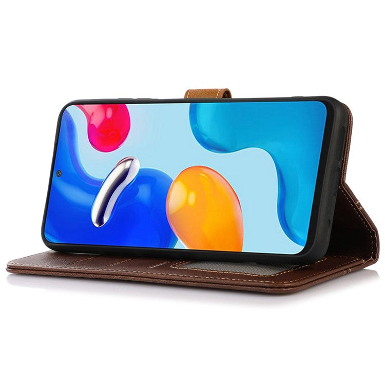 Phone Case for OnePlus Nord 3 5G / Ace 2V Calf Texture Foldable Stand Wallet Flip PU Leather Cover - Coffee