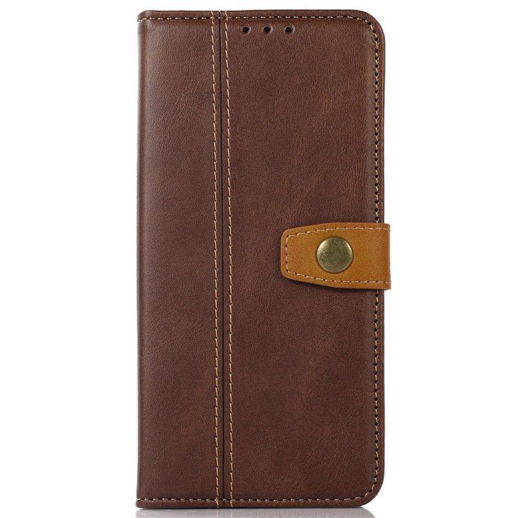 Phone Case for OnePlus Nord 3 5G / Ace 2V Calf Texture Foldable Stand Wallet Flip PU Leather Cover - Coffee