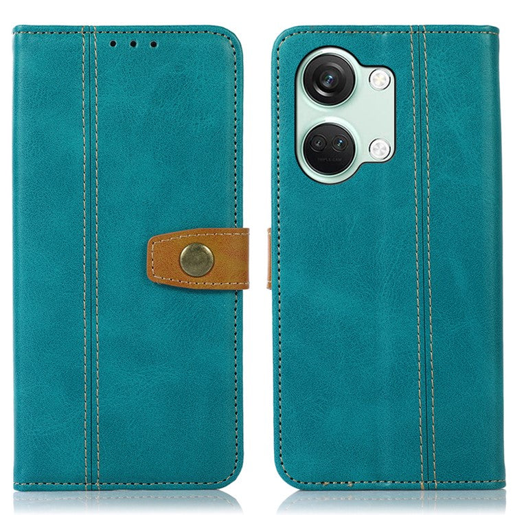 Phone Case for OnePlus Nord 3 5G / Ace 2V Calf Texture Foldable Stand Wallet Flip PU Leather Cover - Light Green