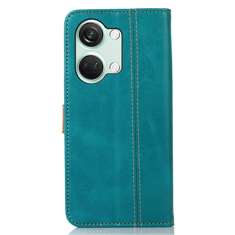 Phone Case for OnePlus Nord 3 5G / Ace 2V Calf Texture Foldable Stand Wallet Flip PU Leather Cover - Light Green