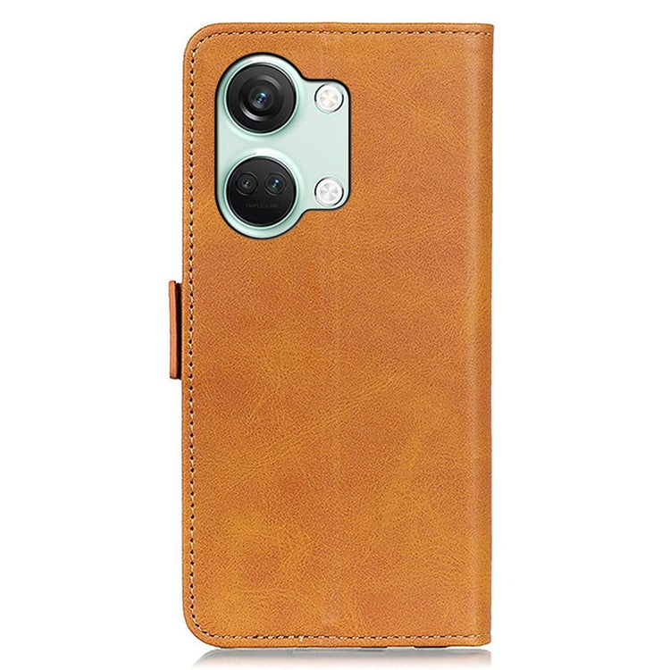 For OnePlus Nord 3 5G / Ace 2V Cowhide Texture Wallet Stand Phone Case PU Leather Cover Shell - Yellow
