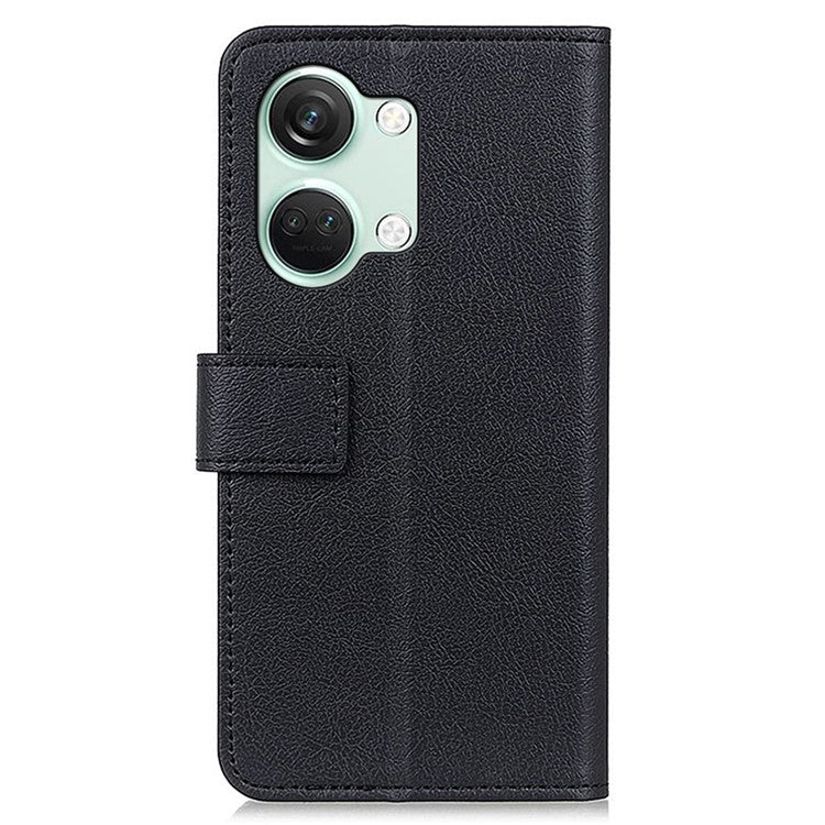 Wallet Phone Case for OnePlus Nord 3 5G / Ace 2V PU Leather TPU Inner Shell Stand Flip Cover - Black
