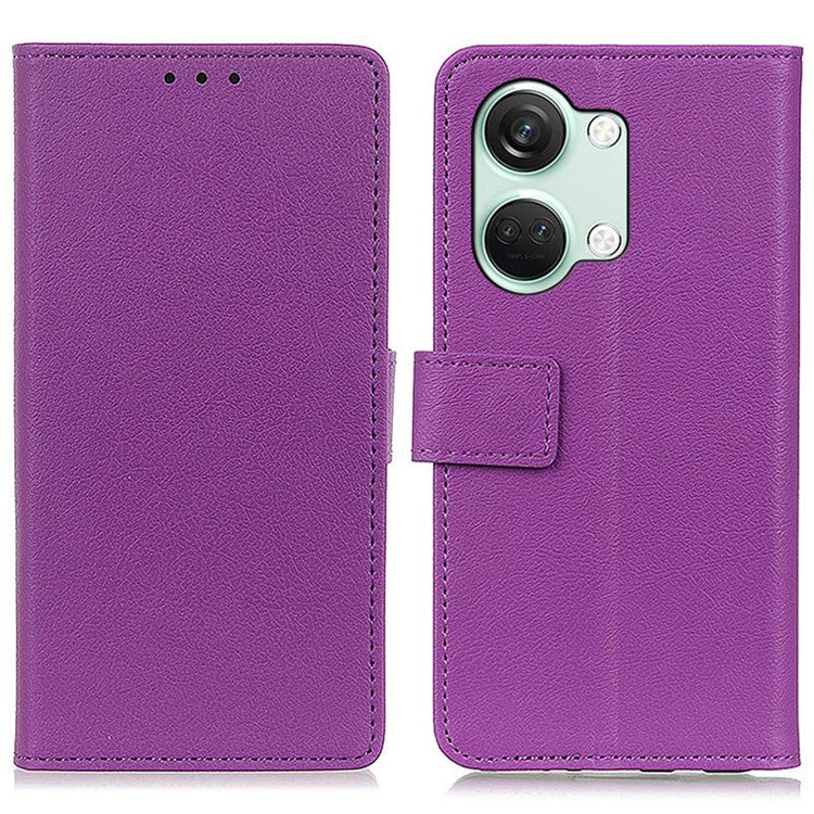 Wallet Phone Case for OnePlus Nord 3 5G / Ace 2V PU Leather TPU Inner Shell Stand Flip Cover - Purple