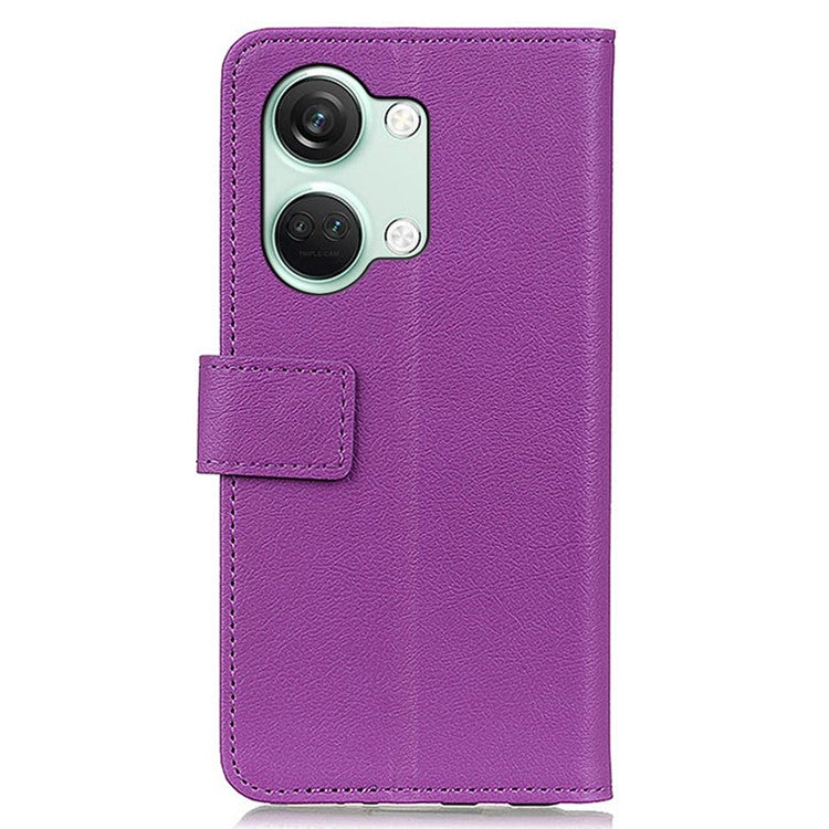 Wallet Phone Case for OnePlus Nord 3 5G / Ace 2V PU Leather TPU Inner Shell Stand Flip Cover - Purple