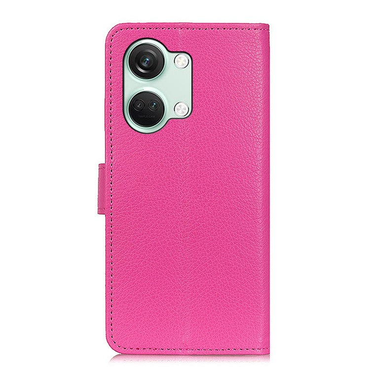 For OnePlus Nord 3 5G / Ace 2V Litchi Texture Wallet Stand Cover PU Leather Shockproof Phone Case - Rose