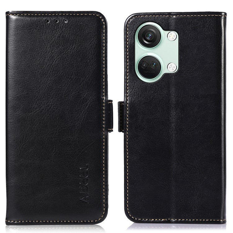 ABEEL For OnePlus Ace 2V / Nord 3 5G Crazy Horse Texture Wallet Phone Case PU Leather Stand Cover - Black