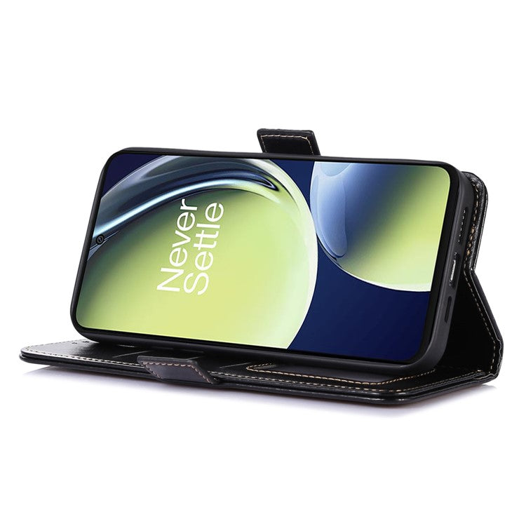 ABEEL For OnePlus Ace 2V / Nord 3 5G Crazy Horse Texture Wallet Phone Case PU Leather Stand Cover - Black