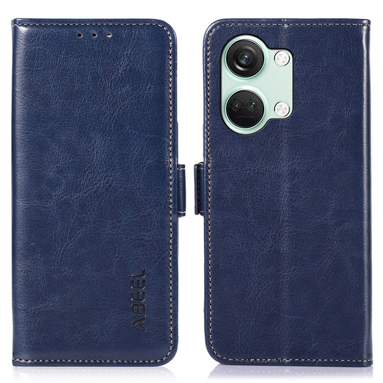 ABEEL For OnePlus Ace 2V / Nord 3 5G Crazy Horse Texture Wallet Phone Case PU Leather Stand Cover - Blue