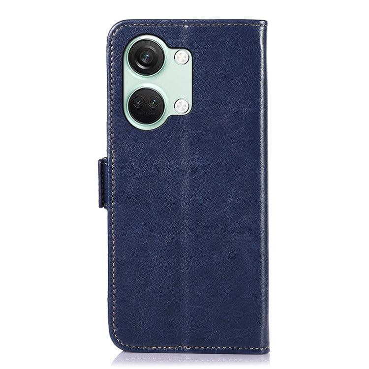 ABEEL For OnePlus Ace 2V / Nord 3 5G Crazy Horse Texture Wallet Phone Case PU Leather Stand Cover - Blue
