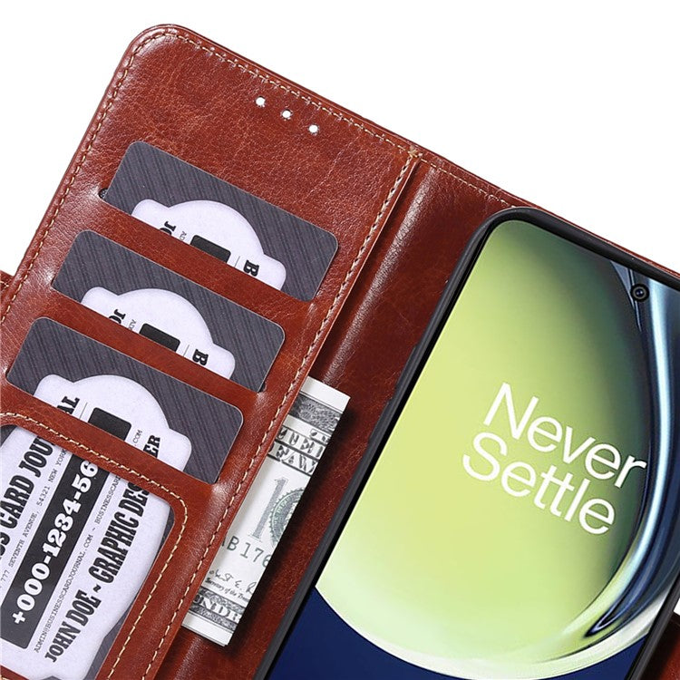 ABEEL For OnePlus Ace 2V / Nord 3 5G Crazy Horse Texture Wallet Phone Case PU Leather Stand Cover - Brown
