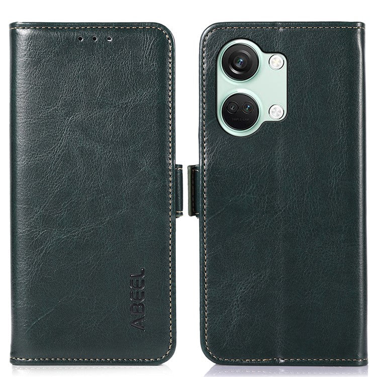 ABEEL For OnePlus Ace 2V / Nord 3 5G Crazy Horse Texture Wallet Phone Case PU Leather Stand Cover - Green
