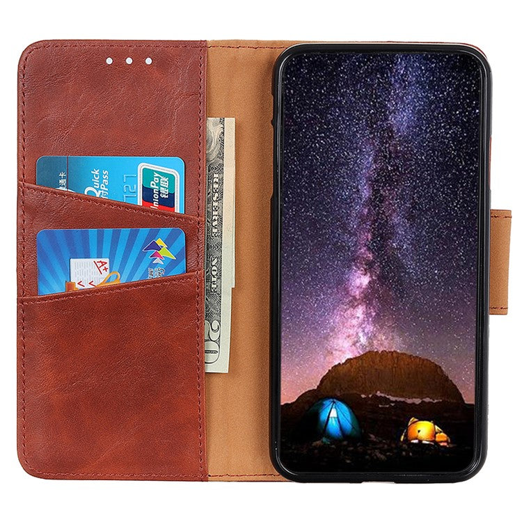 For OnePlus Nord 3 5G / Ace 2V Crazy Horse Texture Split Leather Phone Case Stand Phone Wallet Cover - Brown