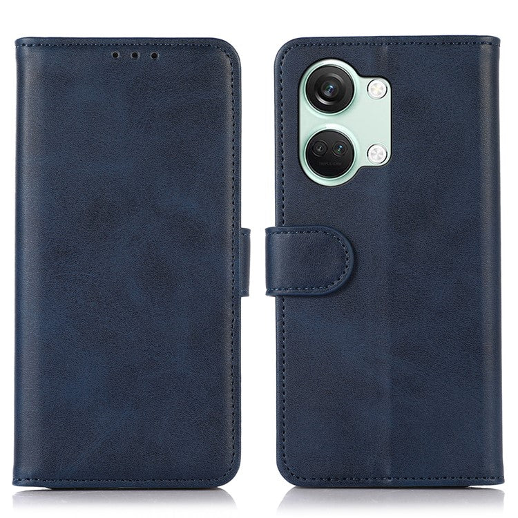 Stand Phone Case for OnePlus Nord 3 5G / Ace 2V , Wallet PU Leather Cowhide Texture Smartphone Cover - Blue