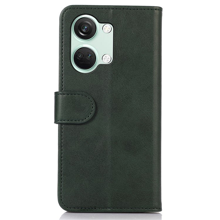 Stand Phone Case for OnePlus Nord 3 5G / Ace 2V , Wallet PU Leather Cowhide Texture Smartphone Cover - Green