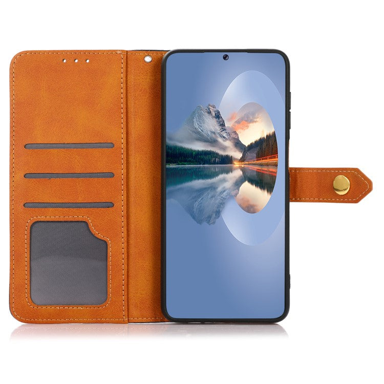 KHAZNEH For OnePlus Nord 3 5G / Ace 2V Cowhide Texture PU Leather Case Phone Shell Phone Stand Cover Wallet - Blue