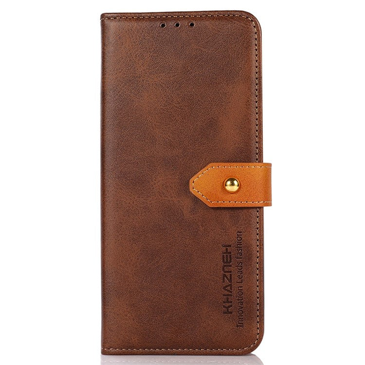 KHAZNEH For OnePlus Nord 3 5G / Ace 2V Cowhide Texture PU Leather Case Phone Shell Phone Stand Cover Wallet - Brown