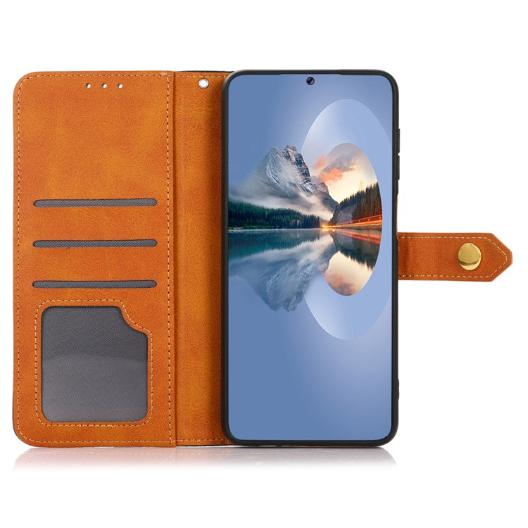 KHAZNEH For OnePlus Nord 3 5G / Ace 2V Cowhide Texture PU Leather Case Phone Shell Phone Stand Cover Wallet - Rose Gold