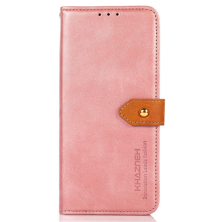 KHAZNEH For OnePlus Nord 3 5G / Ace 2V Cowhide Texture PU Leather Case Phone Shell Phone Stand Cover Wallet - Rose Gold